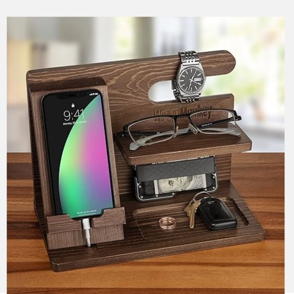 Organizer - Walnut Nightstand Caddy